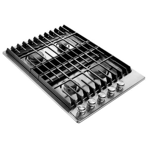 Surface de cuisson KitchenAid KCGD500GSS , Surface de cuisson au gaz, 4