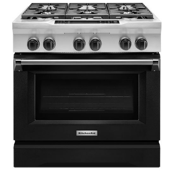 KitchenAid KDRS467VBK Range, Dual Fuel Range, 36 inch, Self Clean