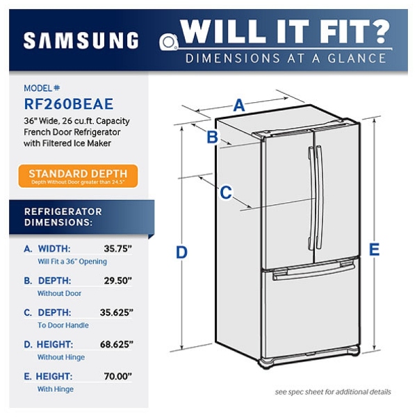 Samsung RF260BEAEWW Refrigerator Canada Best Price, Reviews and Specs