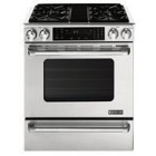 Jenn-Air Pro-Style JGS8860BDP 30 inch Slide-In Gas Range with Convection, Electronic Ignition and Flame-Sensing Re-ignition and CustomClean&trade; Self-Cleaning with Adjustable Levels and Automatic Lock 