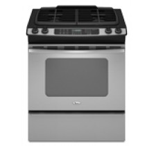 Whirlpool Gold GW399LXU Slide In Gas Range, 30in, 4.5 cu.ft, with AccuBake&reg; Temperature Management System, Control Lock, Delay Bake, Sabbath Mode, Adjustable Split Rack and Self-Cleaning Oven  