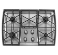 Whirlpool Gold GLS3074VS Gas Cooktop, 30in, with 4 Sealed Burners, Power Burners, Continuous Cast Iron Grates and Electronic Ignition