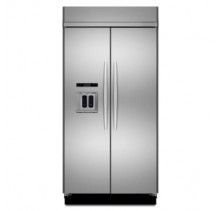 Kitchenaid KSSC48Q Built In Side by Side Refrigerator, 48in, 29.8 cu.ft, with Adjustable SpillClean Glass Shelves, Adjustable Gallon Door Bins, External Ice/Water Dispenser with In-Door-Ice Dispensing