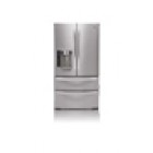 LG LMX21981 Stainless Steel 20.5 cu. ft. Counter Depth French Door Refrigerator with 4 Split Shelves, 4 Crisper Drawers, Double Freezer Drawer, Tall Ice & Water Dispensing Center, and Door Alarm