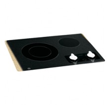 GE JP256 Electric Cooktop, 21in, with 6" Heating Element,  6"/ 9" Dual Heating Element,  Porcelain Enamel Design and Hot Surface Indicator Lights     