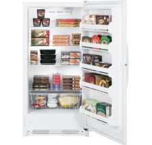 GE FUF17SVRWW Upright Freezer,16.7 Cu. Ft. White Frost-Free with 4 Cabinet Shelves, Lock and Interior Light