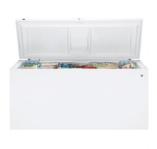 GE FCM25SUWW Chest Freezer, 24.9 cu. ft. Manual Defrost with 5 Lift-Out Storage Baskets, Interior Light and Lock with Key