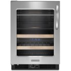 Kitchenaid KBCS24LSBS 24'' Black on Stainless Undercounter Wine Cooler, Left Hinge, 22-Bottle Capacit