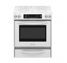 Kitchen Aid YKESS907S Slide in Electric Range, 30in, 4.1 cu.ft, with 4 Radiant Elements, Self-Cleaning True Convection Oven, CleanBake, Sabbath Mode, Front Controls & Warming Drawer