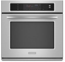 Kitchen Aid KEBK171S Single Wall Oven, 27in, 3.8 cu.ft, with hermal Self-Cleaning Oven, Two-Element Balanced Baking & Roasting and Bread Proofing