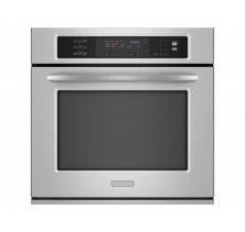 Kitchen Aid KEBS177S Single Wall Oven, 27in, 3.8 cu.ft, with Even-Heat True Convection System, Glass-Touch Oven Display, True-Broil Reflector, Self-cleaning  and Removable Temperature Probe 