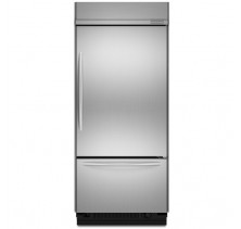 Kitchen Aid KBRC36FT Built In Bottom Mount Refrigerator, 36in, 20.5 cu.ft, with Glass-Touch Electronic Controls, Automatic Ice Maker & Adjustable SpillClean Glass Shelves withRight Hand Door Swing 