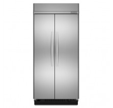 Kitchen Aid KSSC42FTS Built In Side by Side Refrigerator, 42in, 25.3 cu.ft, with ExtendFresh Plus Temperature Management System, Adjustable SpillClean glass shelves and Dual Magna Seal Gasket System  