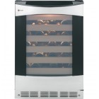 GE Profile PCR06WATSS Freestanding Wine Cooler, 24in, 5.3 cu.ft, with Adjustable Temperature Control, Interior Display Lighting, Tinted Glass Door and Built-In Capability