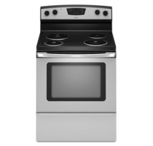 Amana AER5522VC Freestanding Electric Range, 30in, 4.8 cu.ft, with Temp Assure Cooking System, Custom Broil, Extra-Large Oven Window and Electronic Clock with Timer   