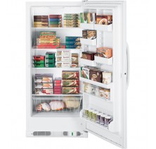 GE FUM21SVRWW Upright Freezer, 32in, 20.6 Cu. Ft. Manual Defrost with 4 Cabinet Shelves, 5 Adjustable Bins, Manual Defrost and Sliding Bulk Storage Basket