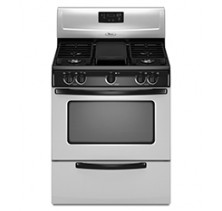  Whirlpool  WFG231LV Freestanding Gas Range, 30in, 4.4 cu.ft, with 4 Semi-Sealed Burners, Center Front Burner, Cast Iron Burner Grates, Standard Clean Oven and Broiler Drawer