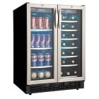 Danby DBC2760BLS 23" Built-in Beverage Center/Wine Cooler with 5.0 cu. ft. & 27 Bottle Capacity, French Doors and Two Temperature Zones