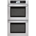 LG LWD3081ST Double Wall Oven, 30 in, 9.4 cu.ft, with 6.3 in White Touch Screen Control, 8 Broil & 8 Hidden Bake Elements, 3 Heavy Duty Inc. 1 Glide Rack(Upper) & 2 Heavy Duty Rack (Lower), 3 Halogen 