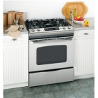 GE JGSP28DEN 30'' Slide-In Gas Range with 4 Sealed Cooktop Burners, Continuous Grates, Self-Cleaning...