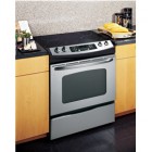 GE JCSP42DK 30'' Slide-In Electric Range with 4 Ribbon Heating Elements, Ceramic Glass Cooktop,...
