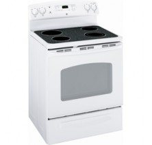 GE JCBS64DMWW Freestanding Electric Range, 30in, 5.0 cu.ft, with Dual Element Bake, Certified Sabbath Mode, 2 Ribbon, 8" Heating Elements and Glass-Ceramic Cooktop 