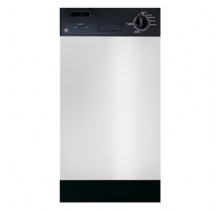 GE GSD1807K Dishwasher, 18in, with Stainless Steel Interior, Energy Star, 7 Cycles, Convection Air Flow Drying and 4 Wash Levels