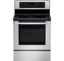 LG LSB5682S Freestanding Electric Range, 30 in, 5.6 cu.ft. Blue porcelain oven cavity, All digital intuitive split control, LED display, Ceran Suprema smooth cooktop; One 9/12 in dual (max 2700w)