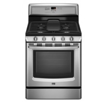 Maytag MGR8875WS Freestanding Gas Range, 30in, 5.6 cu.ft, with  EvenAir True Convection Oven, Favorite Settings and Easy-Roll Storage Drawer, 5 Sealed Burners, 17,000 BTU Speed Heat Burner and Griddle