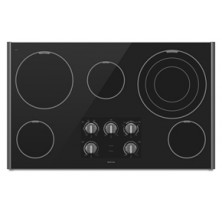 Maytag MEC7636W Electric Cooktop, 36in, with 5 Radiant Elements, 12"/9"/6" Triple-Choice Element, 3,200 Watt Speed Heat Element, Glass Ceramic Surface and Dishwasher Safe Control Knobs