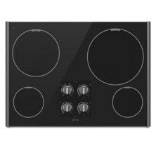 Maytag MEC7430W Electric Cooktop, 30in, with 4 Radiant Elements, 3,200 Watt Power Element, Glass Ceramic Surface and Dishwasher Safe Control Knobs