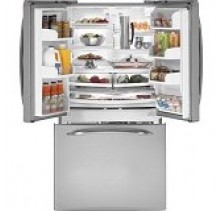 GE Profile PFCS1PJYSS 20.8 cu. ft. Counter-Depth French-Door Refrigerator with 4 Adjustable Glass Shelves, External Controls, LED Lighting, External Water Dispenser and Internal Ice Maker