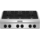 Kitchen Aid KGCU467VSS Gas Cooktop, 36in, with 6 Sealed Burners, 20,000 BTU Power Burner, 5,000 BTU Simmer Burner and Black Cast-Iron Continuous Grates