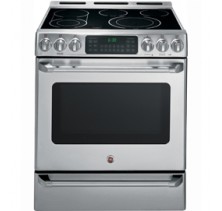 GE Cafe CBC980SNSS Freestanding Electric Range, 30in, 6.0 cu.ft, with True Temp System, Precise Air Convection System, 12&rdquo;/9&rdquo; dual element, LowerOven and Big ClearView Window   