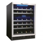 Danby DWC518BLS 24'' Built-in Dual Zone Wine Cellar with 51-Bottle Capacity, Stainless Steel Trimmed Roller Glide Shelves, Safety Lock, Cool Blue LED Lighting and Digital Thermostat
