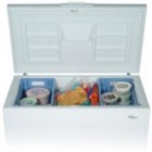 Whirlpool EH150FXRQ Chest Freezer, 46in, 14.8 cu. ft. with Manual Defrost, 2 Upper Blue Basket, Key-Eject Lock, Adjustable Thermostat and Defrost Drain