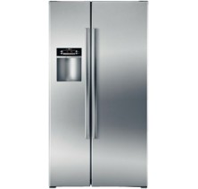Bosch (B22CS30SNS) 300 Series  24" Counter-Depth Side by Side, 22.1 cu.ft capacity, frameless exterior ice & water dispenser w/LED display, Dual Cool system, Spillproof Glass Shelves
