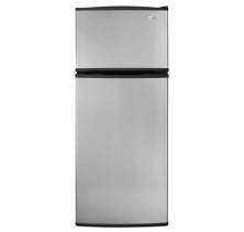 Amana A8RXCGFX Top Mount Refrigerator, 28in, 17.6 Cu Ft, Integrated Door Handles, 2Hc Crispers, 2 Full-Width Adj. Spillmizer Glass Shelves,Clear Sliding Meat Pan and 2 Full-Width Door Shelves 