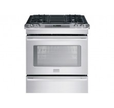 Fridaire Professional CPGS3085KF Slide-In Range, 4.2 Cu. Ft, 30in Slide in Gas, Convection, Auto Shut-Off, PowerPlus Clean, Continuous Cast Iron Grates with Black Matte Finish, 1x500-17K BTU PowerPlus