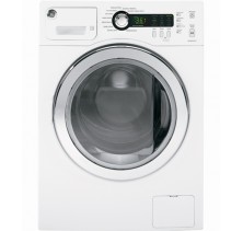 GE WCVH4800KWW 24 inch wide front load washer. 2.6 cu ft capacity, Energy Star qualified (CEE Tier III), stainless steel drum, internal water heater, 1400 rmp, LED display 