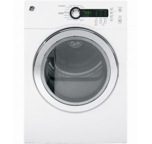 GE PCVH480EKWW Front Load Electric Dryer, 23 1/2in, 4.0 cu.ft, with Stainless Steel Drum, Sensor Dry, 5 Heat Selections, 20 Drying Cycles, Timed Dry and Wrinkle Free Cycle 