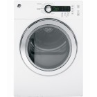 GE PCVH480EKWW Front Load Electric Dryer, 23 1/2in, 4.0 cu.ft, with Stainless Steel Drum, Sensor Dry, 5 Heat Selections, 20 Drying Cycles, Timed Dry and Wrinkle Free Cycle 