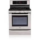 LG LRG3095ST Freestanding Gas Range, 30 in, 5.4 cu.ft., SmoothTouch Glass Controls, VFD Display, 5 Sealed Burners, 2 Full-Width Racks, 17,000 BTU RF Burner, Self-Cleaning w/ Blue Interior