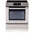 LG LSE3092ST Slide In Electric Range, 30 in, 5.4 cu.ft. Blue porcelain oven cavity,  Smooth touch Glass Control, One 9/12 in dual (max 3000w), One 6in/9in/12in Triple (max 3000W), 3 Racks w/ 1 Gliding
