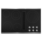 Kitchen Aid KECD867XSS 36'' Smoothtop Electric Cooktop with 400 CFM Downdraft Vent, 5 Radiant...