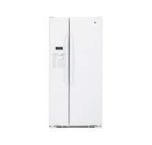 GE 23.1 Cu. Ft. Side-by-Side Refrigerator with Dispenser,NeverCleanTM Condenser Factory Installed Icemaker - Makes ice automatically ensuring a ready supply. AutoEnergy saver technology, 