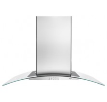 Whirlpool GXI6536DXS Island Glass Chimney Hood, 36in, with 400 CFM Internal Blower, 3-Speed Setting, Halogen Lights, Push Button Controls and Convertible to Recirculation