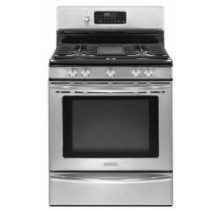 Kitchen Aid KGRS208X Freestanding Gas Range, 30in, 5.1 cu.ft, with 5 Sealed Burners, Convection Oven, Self Clean, Continuous Grates, Easy Convect, Cast-Iron Griddle and Warming Drawer