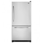 Maytag MBF1958XES Bottom Mount Refrigerator,19in With Flat Smooth Door, Pullout Freezer Drawer,  30% Energy Star, 4 Split Spillproof Glass Shelves, 4 Door Bins + Dairy, Factory Installed Ice Maker