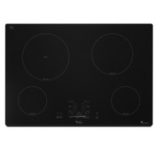 Whirlpool Gold GCI3061XB Induction Cooktop, 30in, with 4 Cooking Zones, 9 Heat-Level Settings, Automatic Pan Detection, Glass Touch Controls, Boost Feature, Control Lock and Eco-Friendly Schott Ceran 